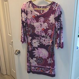 Purple Floral Dress Large